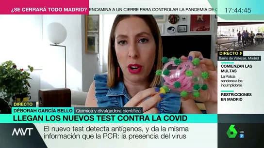 La química Deborah García en el programa de MVT. La química Deborah García explica las ventajas y desventajas del nuevo test rápido de antígenos frente a las PCR