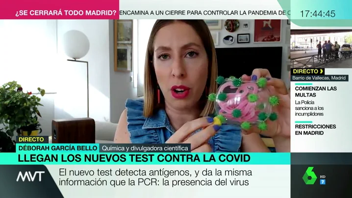 La química Deborah García explica las ventajas y desventajas del nuevo test rápido de antígenos frente a las PCR