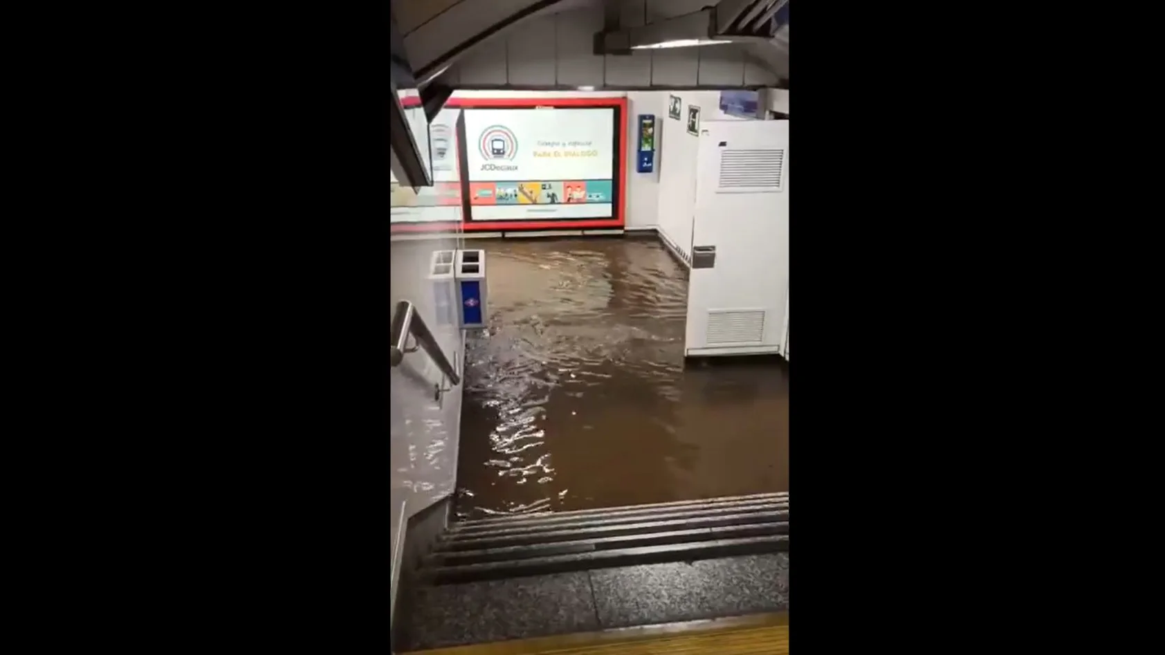 Inundaciones en una estación del Metro de Madrid