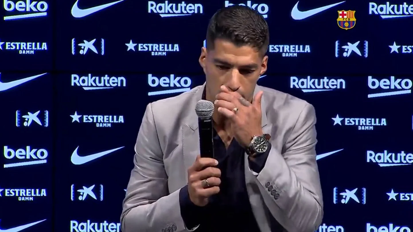 Luis Suárez, durante su despedida Luis Suárez, durante su despedida