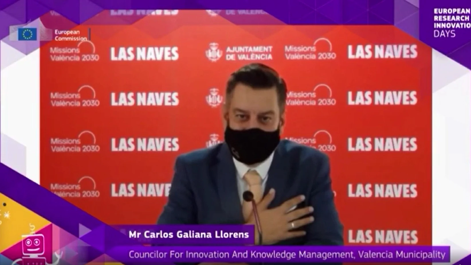 El concejal Carlos Galiana durante su intervención ante la Comisión Europea.