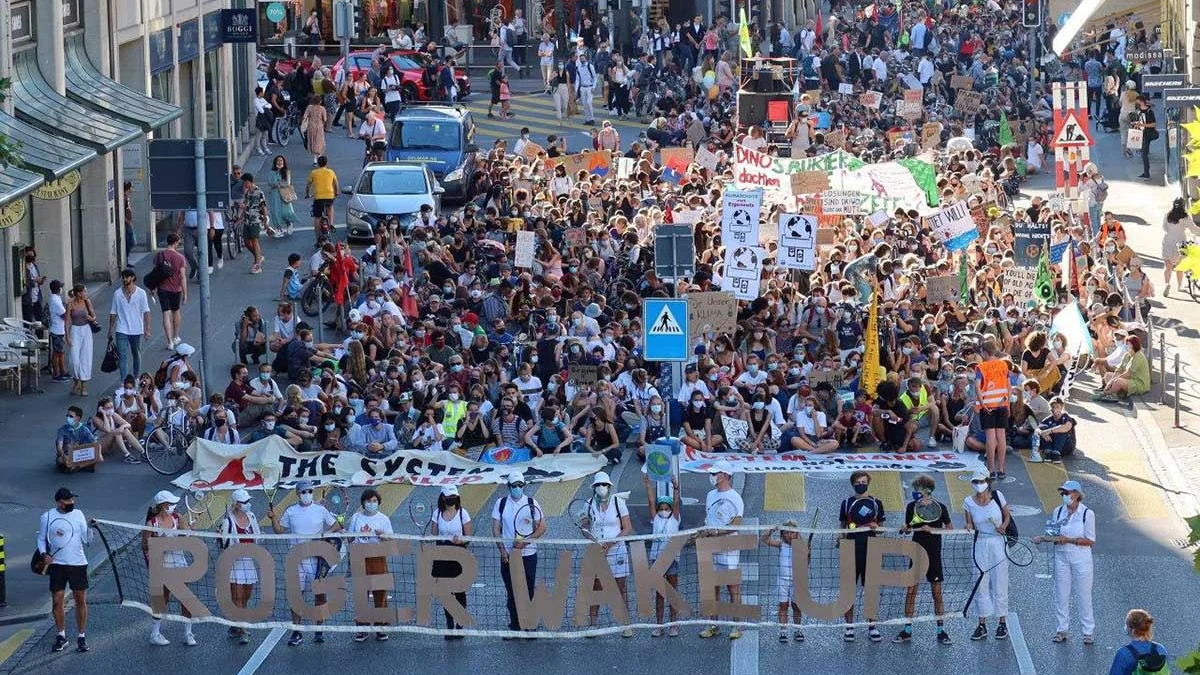 Manifestantes en Berna