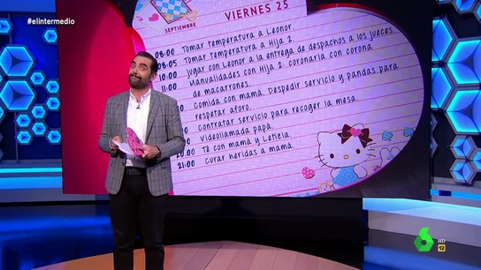 Dani Mateo descubre la agenda del rey Felipe VI en El Intermedio. Dani Mateo descubre con la 'agenda' del rey en la mano por qué no puede ir a Barcelona: "No es el más preparado, es el más estresado"