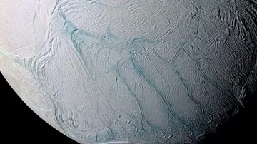 Imagen de las 'franjas del tigre' de Encélado 