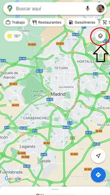 Función 'Capas' de Google Maps Función 'Capas' de Google Maps