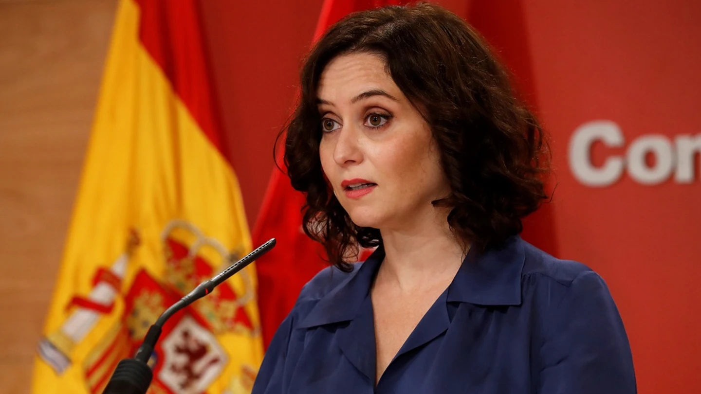 Isabel Díaz Ayuso durante la rueda de prensa ofrecida este jueves en la Real Casa de Correos Isabel Díaz Ayuso durante la rueda de prensa ofrecida este jueves en la Real Casa de Correos