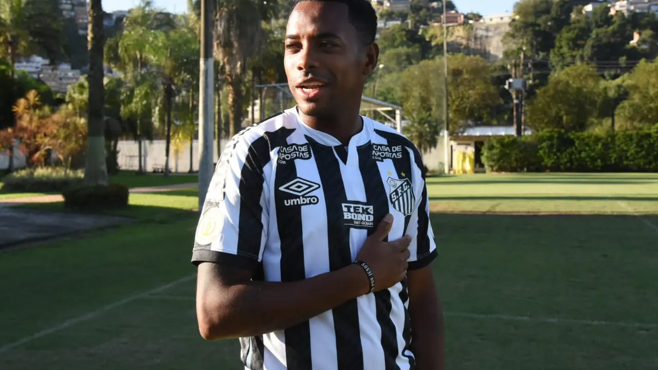 Robinho, con el Santos