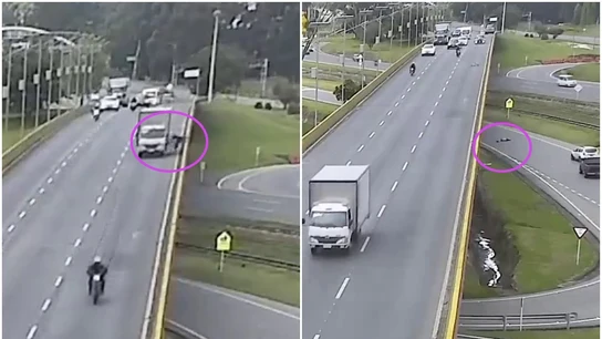Un camión atropella a un ciclista Un camión atropella a un ciclista