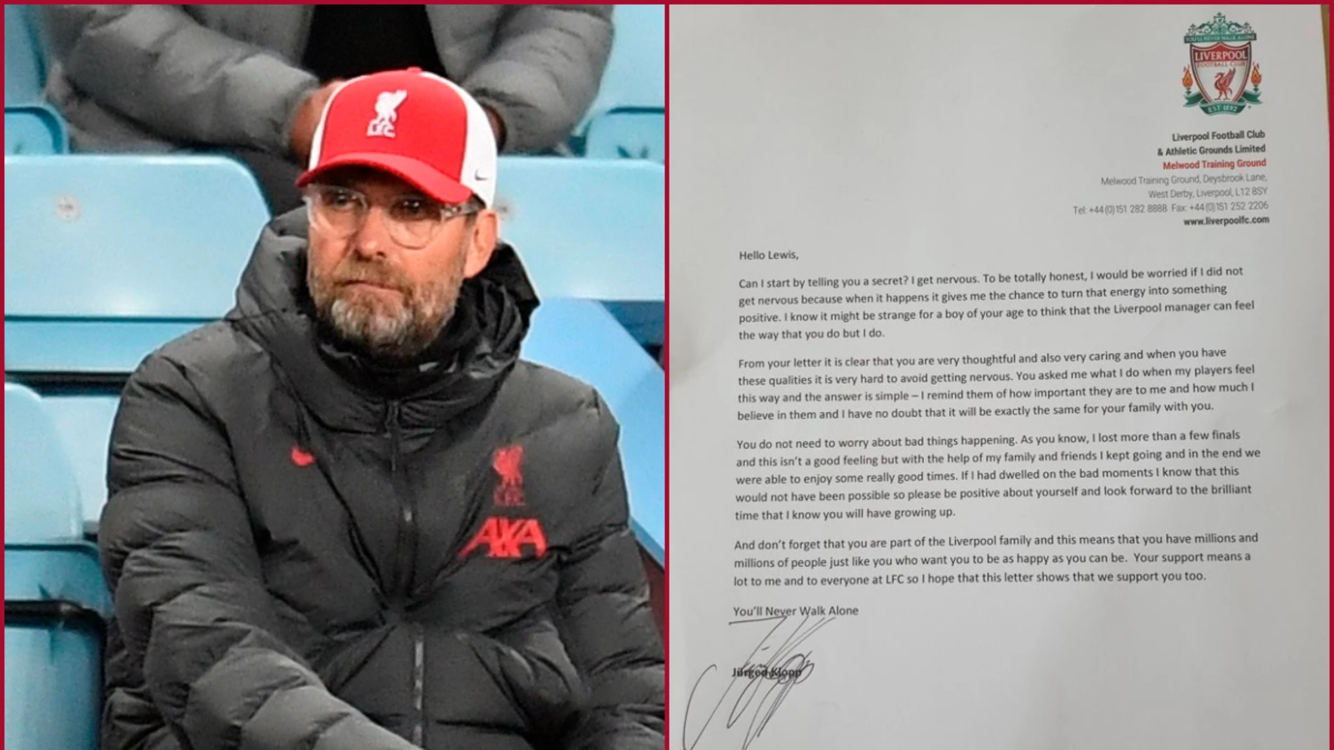 Jurgen Klopp y su carta a un niño de 11 años