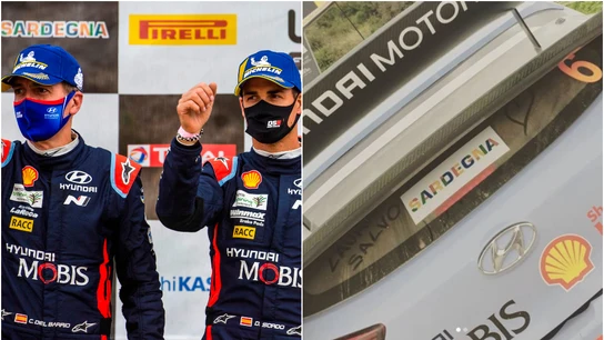 Dani Sordo y Carlos del Barrio, tras ganar el Rally de Cerdeña Dani Sordo y Carlos del Barrio, tras ganar el Rally de Cerdeña