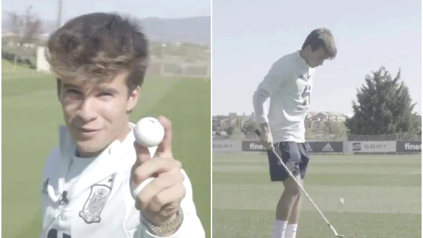 Riqui Puig muestra sus habilidades con el golf Riqui Puig muestra sus habilidades con el golf