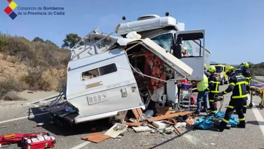 Siniestro de la autocaravana en Cádiz Siniestro de la autocaravana en Cádiz