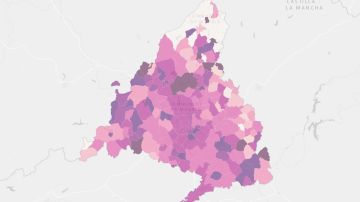 Mapa de la incidencia del coronavirus en Madrid