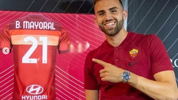 Borja Mayoral, con la Roma