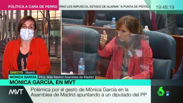 Mónica García (Más Madrid) responde a la polémica: "No deberíamos estar hablando de mi gesto sino de dónde están los rastreadores"