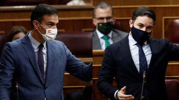 Pedro Sánchez y Santiago Abascal en el Congreso