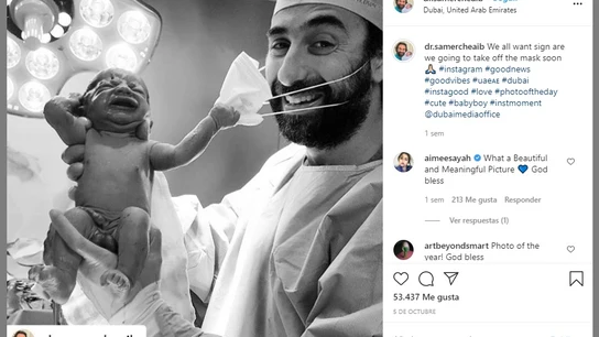 La imagen del recién nacido compartida por el médico La imagen del recién nacido compartida por el médico