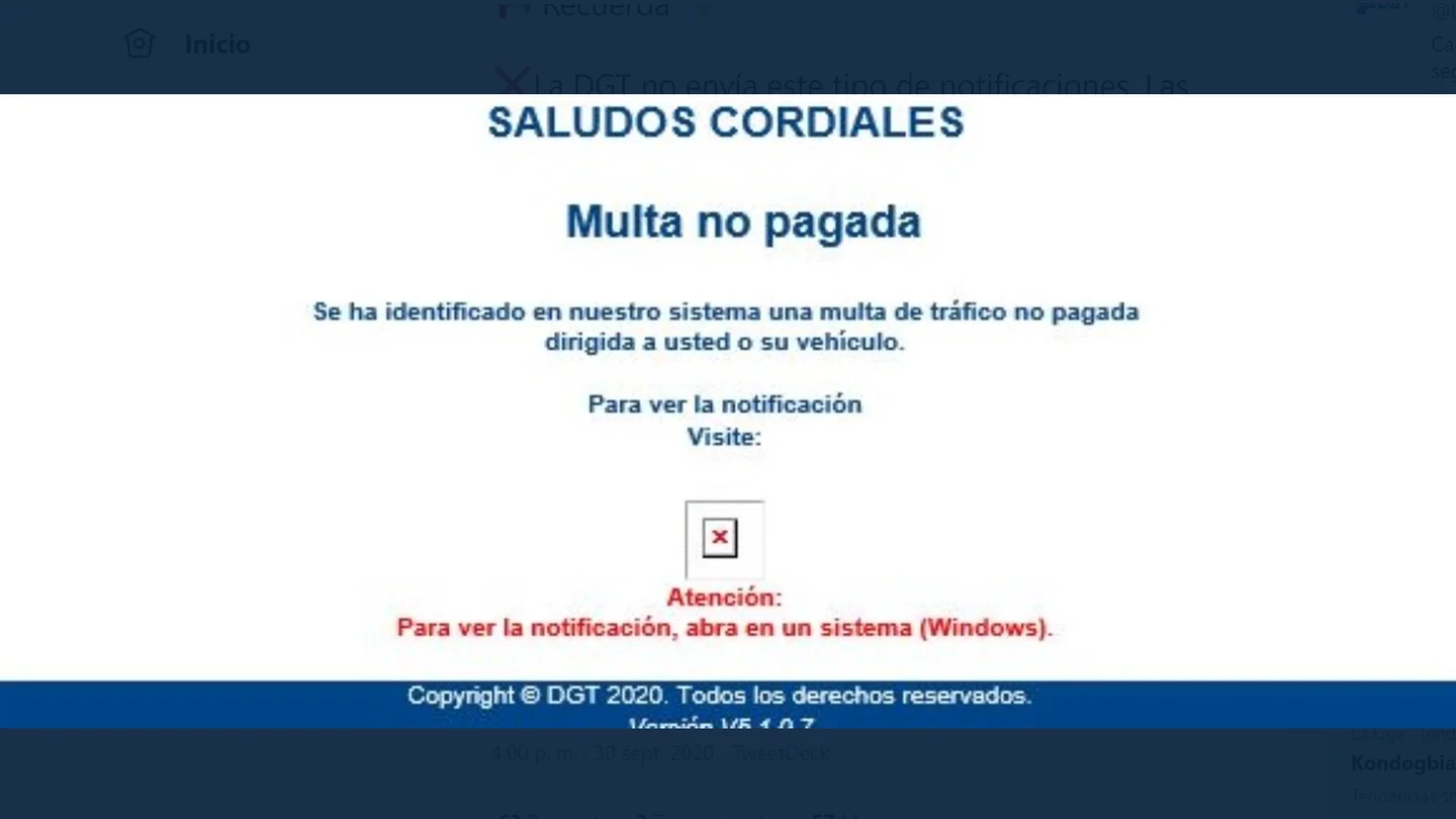 ¿Te ha llegado una multa de tráfico al email? No la abras, es una estafa Multa falsa de la DGT
