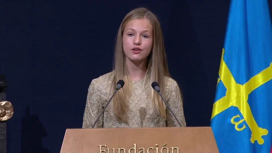 La princesa Leonor, durante su discurso en los Premios Princesa de Asturias 2020 La princesa Leonor, durante su discurso en los Premios Princesa de Asturias 2020