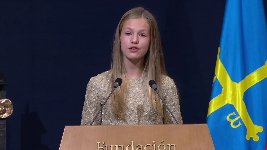 La princesa Leonor, durante su discurso en los Premios Princesa de Asturias 2020