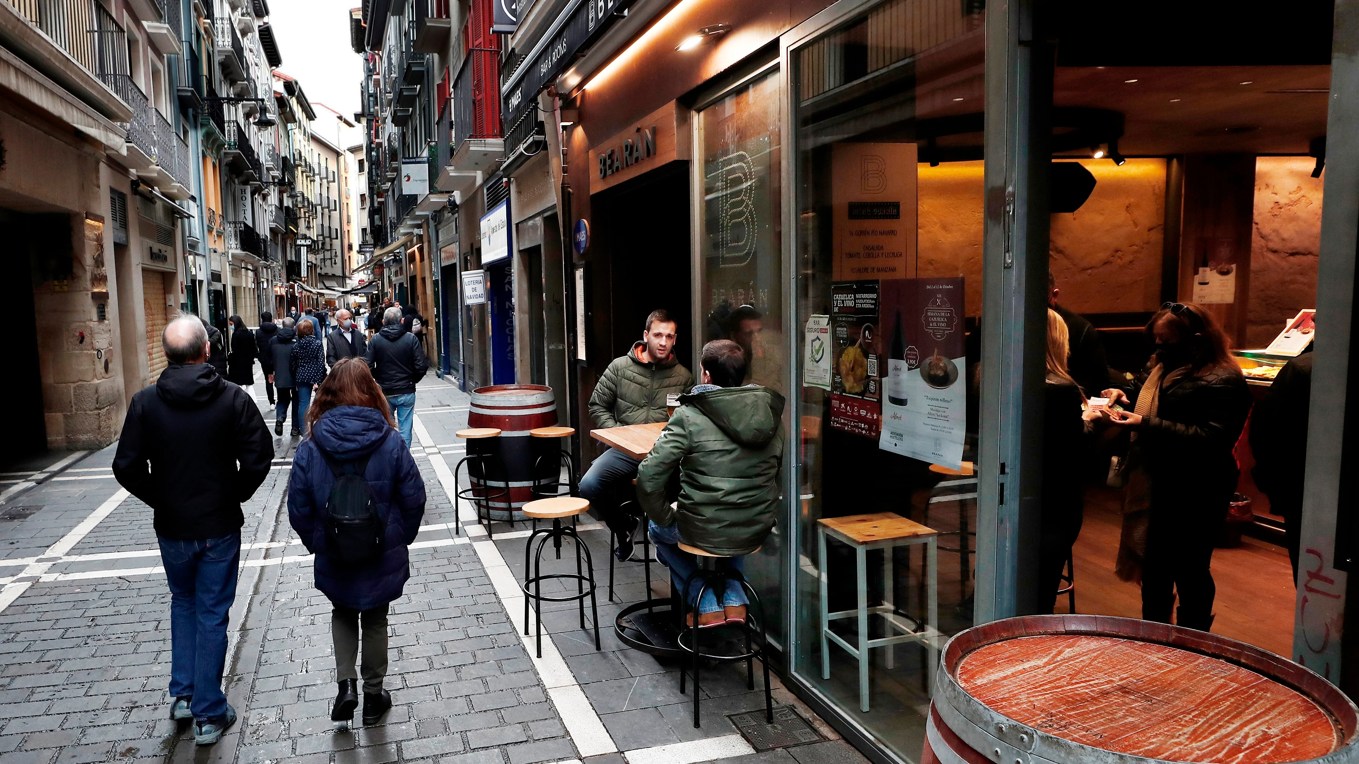 Terrazas de algunos de los bares del Casco Viejo de Pamplona