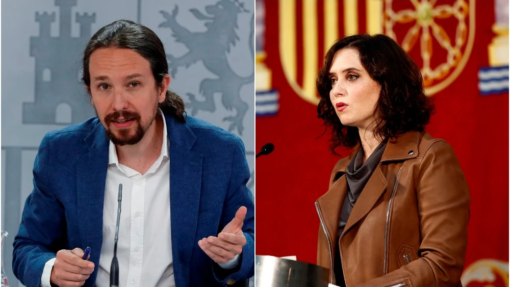 Pablo Iglesias e Isabel Díaz Ayuso