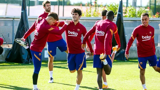 El Barça, en un entrenamiento El Barça, en un entrenamiento