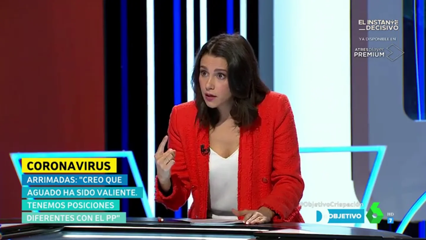Inés Arrimadas: "En el tiempo que dura esta entrevista van a morir tres o cuatro españoles por coronavirus" Inés Arrimadas: "En el tiempo que dura esta entrevista van a morir tres o cuatro españoles por coronavirus"