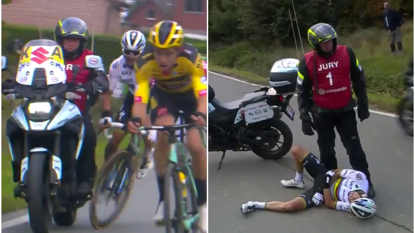 Alaphilippe, al suelo Alaphilippe, al suelo