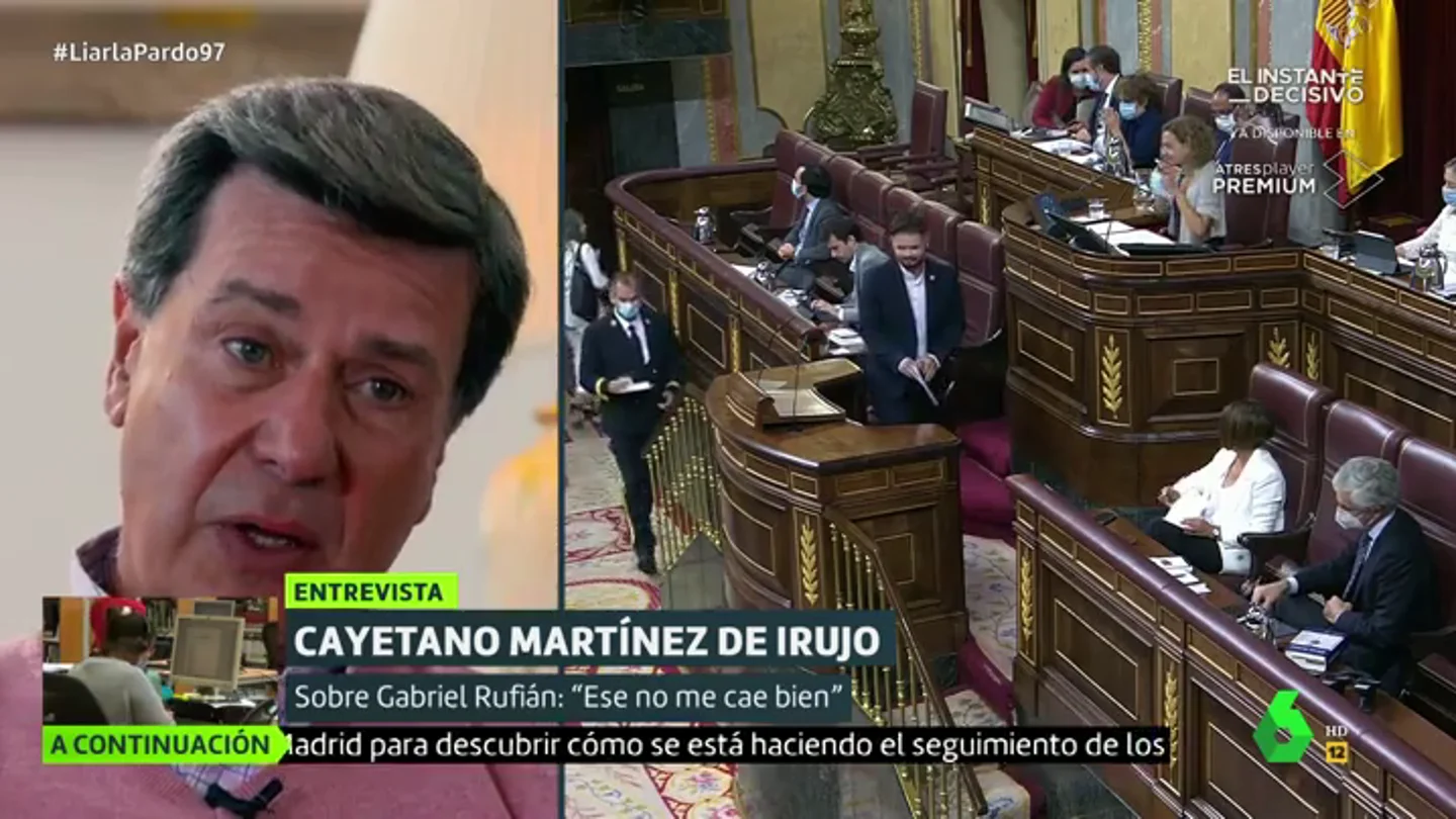 El enfado de Cayetano Martínez de Irujo con Gabriel Rufián El enfado de Cayetano Martínez de Irujo con Gabriel Rufián