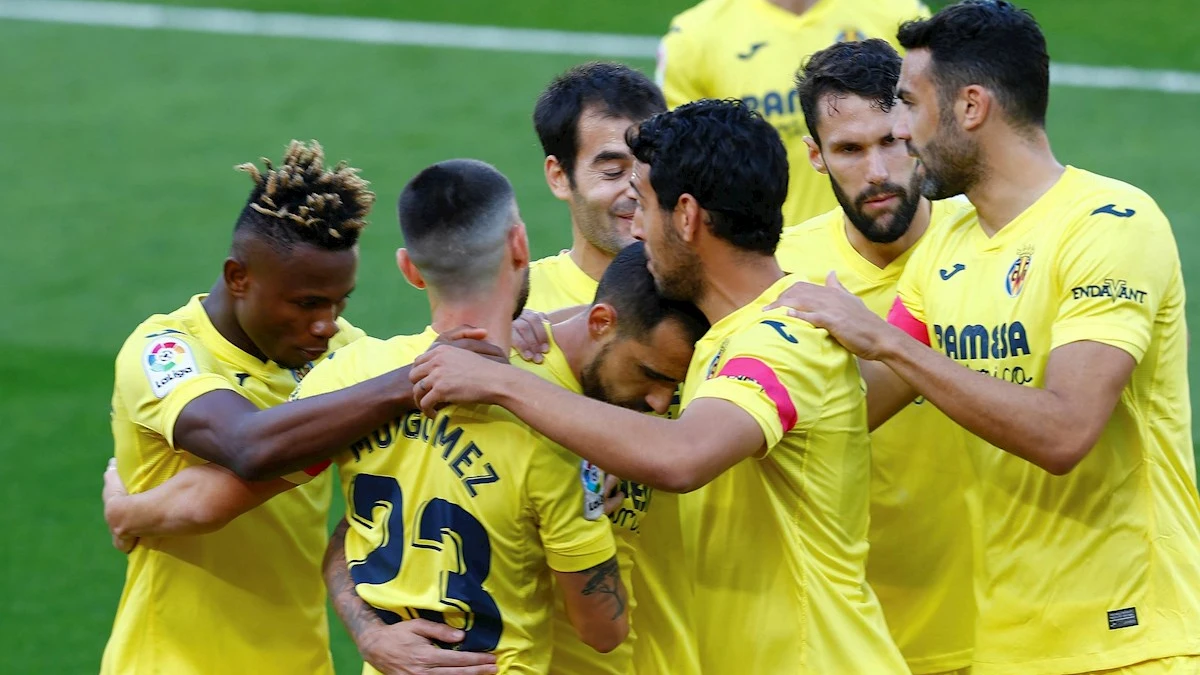 El Villarreal celebra un gol