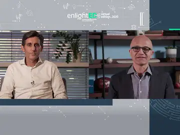 Jose María Álvarez-Pallete y Satya Nadella Jose María Álvarez-Pallete y Satya Nadella