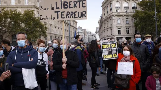 Manifestación en París en repulsa por el asesinato del profesor Samuel Paty Manifestación en París en repulsa por el asesinato del profesor Samuel Paty