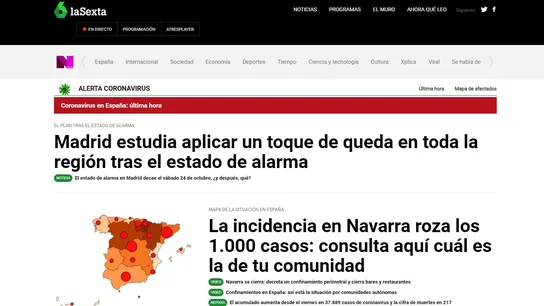 Portada de laSexta.com Portada de laSexta.com