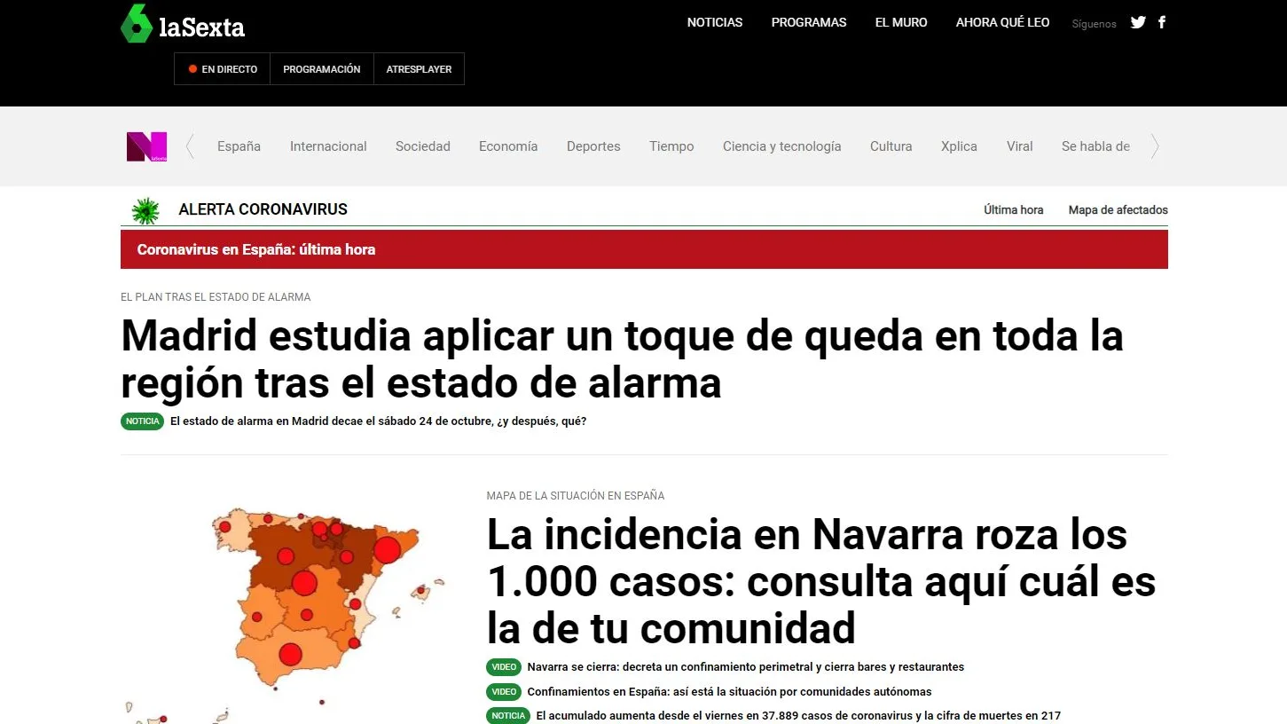 Portada de laSexta.com