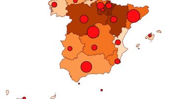Mapa actualizado con la incidencia de cada Comunidad Autónoma