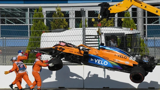 Accidente de Carlos Sainz en el GP de Rusia Un error del piloto hizo que no pudiera terminar la carrera