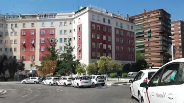 Parada de taxis en Madrid en octubre