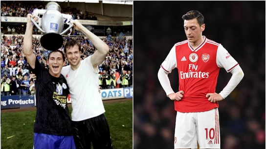 Frank Lampard, Petr Cech y Mesut Özil Frank Lampard, Petr Cech y Mesut Özil