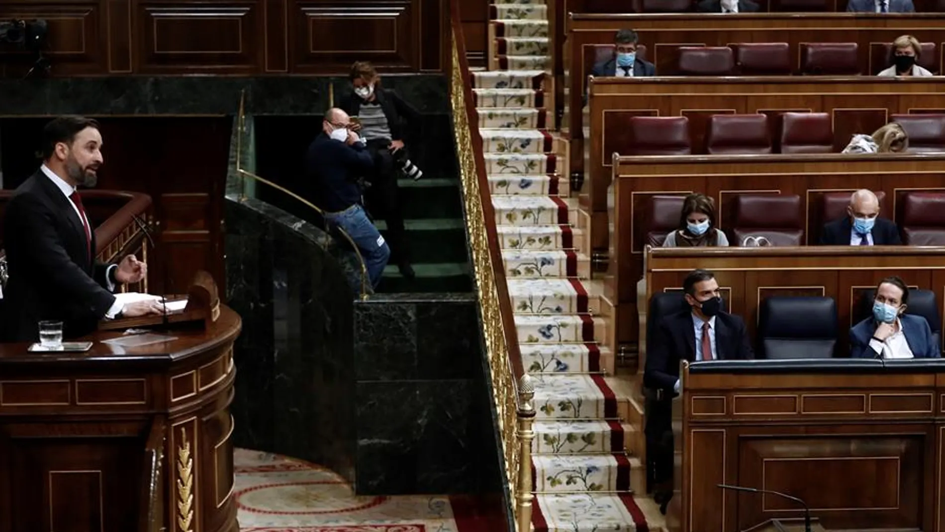 Santiago Abascal en la moción de censura de Vox contra Pedro Sánchez en el Congreso de los Diputados
