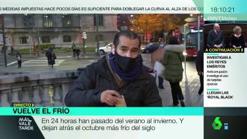 La curiosa despedida de un directo del reportero Miguel Ambrosio a costa de las castañas asadas: "Paga laSexta"