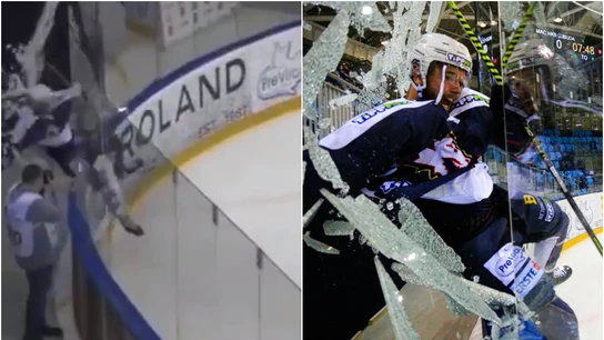 Márkó Csollák, rompiendo el cristal protector al celebrar un gol Era su primer tanto en liga y acabó como menos se esperaba