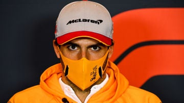 Carlos Sainz, en rueda de prensa del GP de Imola