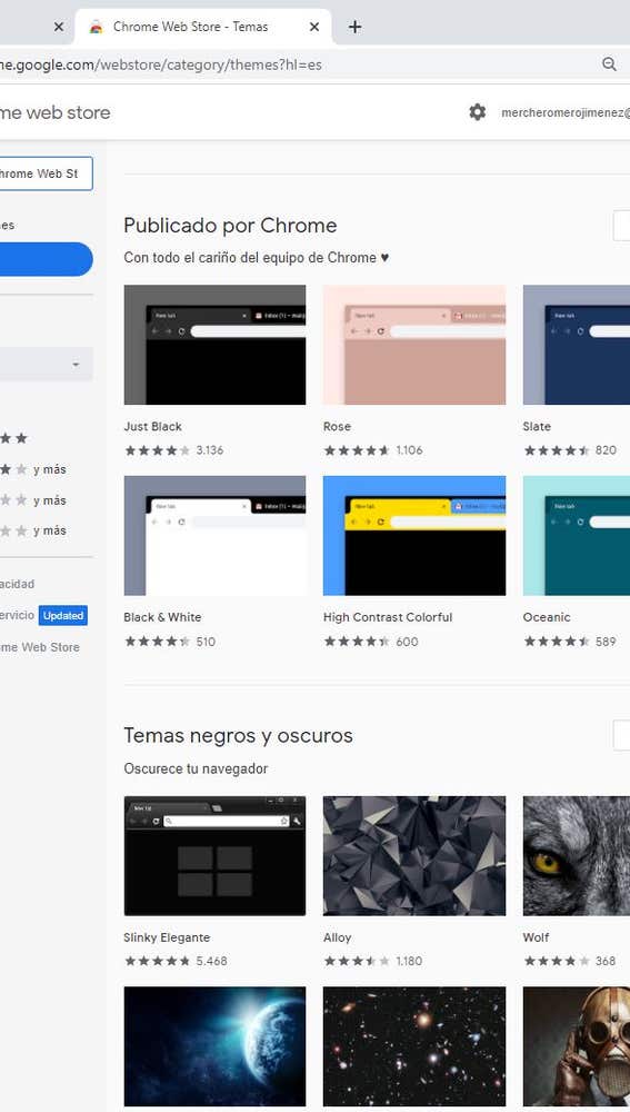 Elige un tema entre los que nos propone Google