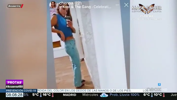 La felicidad de Chenoa al conseguir entrar en un pantalón en el que no entraba desde el casting de OT