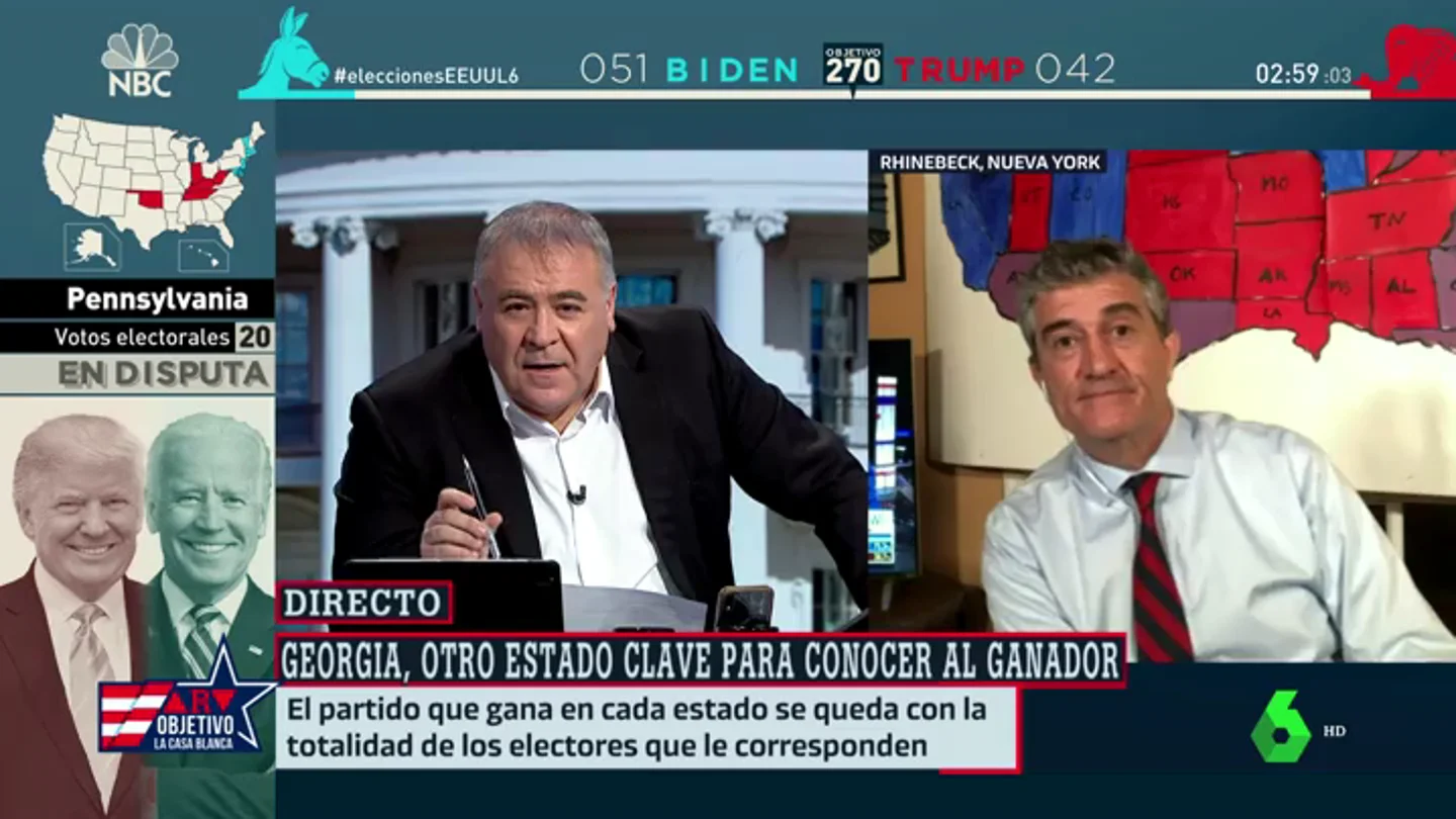 Guillermo Fesser: "Se han perdido 300.000 votos por correo en 15 estados que no se saben dónde están" Guillermo Fesser: "Se han perdido 300.000 votos por correo en 15 estados que no se saben dónde están"