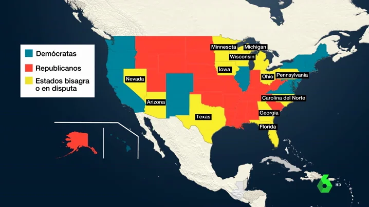 Elecciones EEUU | Qué son los estados bisagra que decidirán el ganador en la batalla Trump - Biden