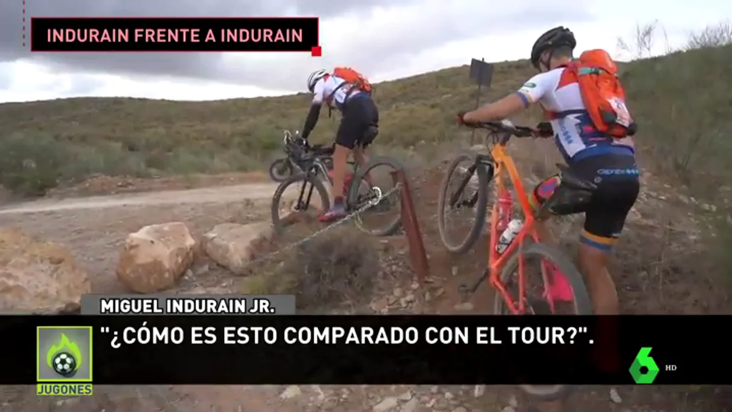 El pique de Miguel Indurain con su hijo en la Titan Desert El pique de Miguel Indurain con su hijo en la Titan Desert