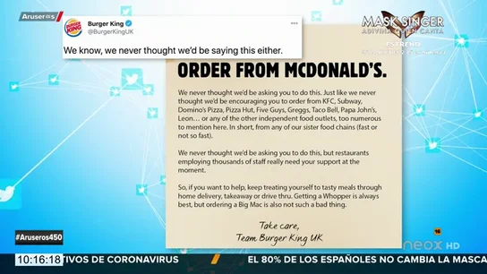 El mensaje de Burger King para salvar McDonald's que se ha hecho viral El mensaje de Burger King para salvar McDonald's que se ha hecho viral
