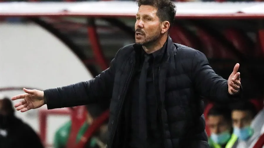 Simeone, en el partido ante el Lokomotic de Moscú. 